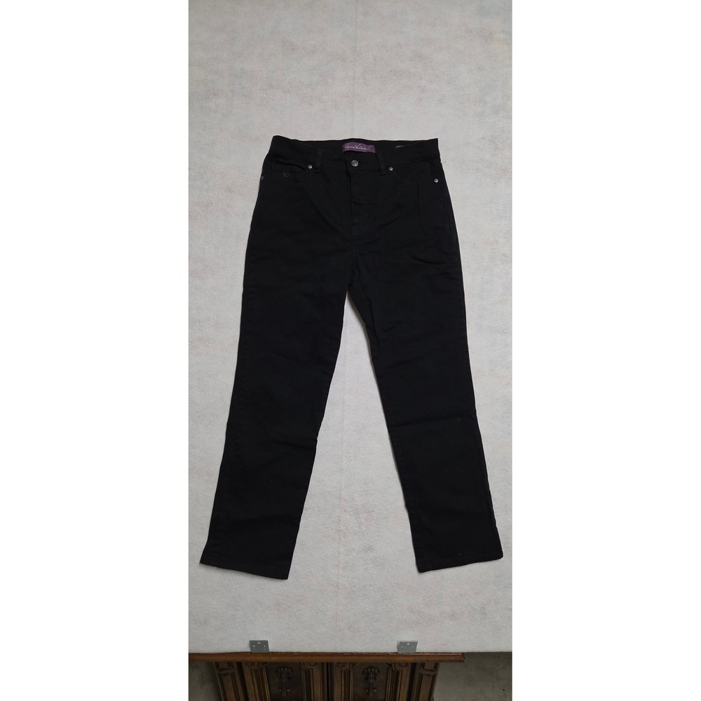 Gloria Vanderbilt Amanda Tapered Pants Size 12P Black High Rise Classic